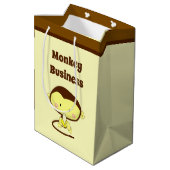 Monkey Business Funny Cartoon Monkey Design Medium Cadeauzakje (Achterkant Gekanteld)