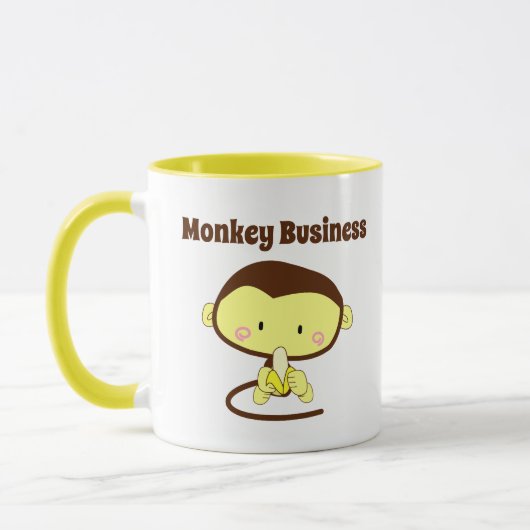 Monkey Business Funny Cartoon Monkey Design Mok (Links)