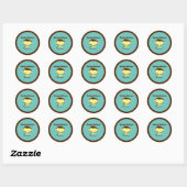 Monkey Business Funny Cartoon Monkey Design Ronde Sticker (Vel)