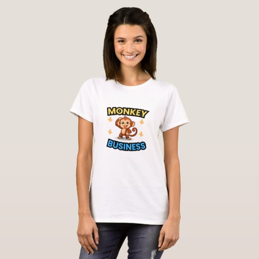Monkey Business Funny T-shirt (Voorkant volledig)