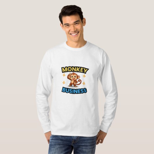 Monkey Business Funny  T-shirt (Voorkant volledig)