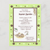Monkey Business Green en Brown puntoptie Uitnodiging Briefkaart (Voorkant)