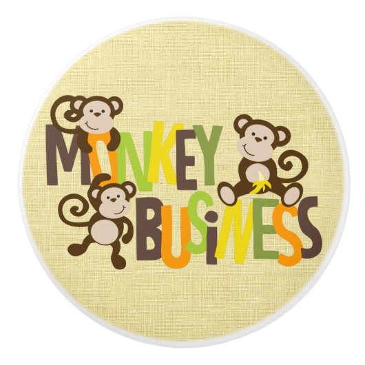 Monkey Business Keramische Knop (Voorkant)