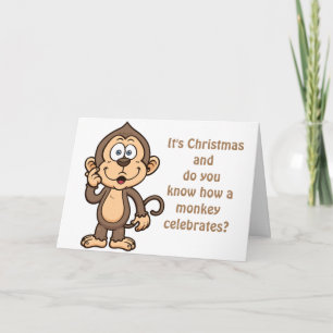 MONKEY BUSINESS-ME/JOU EN MISTLETOE CHRISTMAS FEESTDAGEN KAART