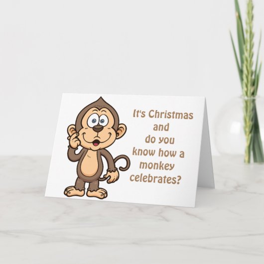 MONKEY BUSINESS-ME/JOU EN MISTLETOE CHRISTMAS FEESTDAGEN KAART (Voorkant)