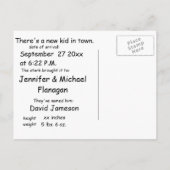 Monkey Business Nieuwe Baby Aankondigingskaart (Achterkant)