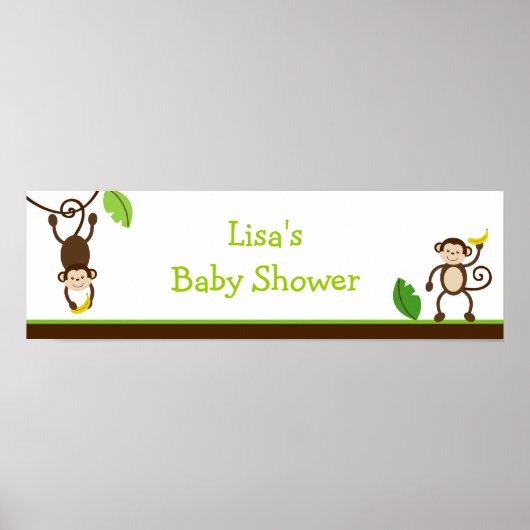 Monkey Business Oerwoud Birthday Banner Sign Poster (Voorkant)