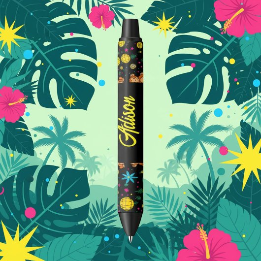 Monkey Business-patroon Zwarte Inkt Pen