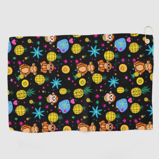 Monkey Business Pattern Golfhanddoek (Horizontaal)