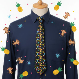 Monkey Business Pattern Stropdas