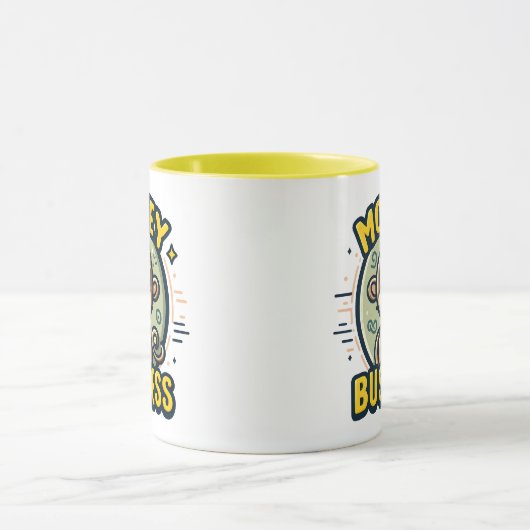 Monkey Business Schattigee Cartoon Speelheid Mok (Midden)