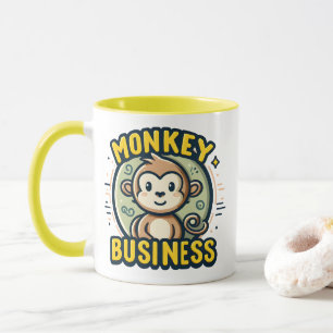 Monkey Business Schattigee Cartoon Speelheid Mok