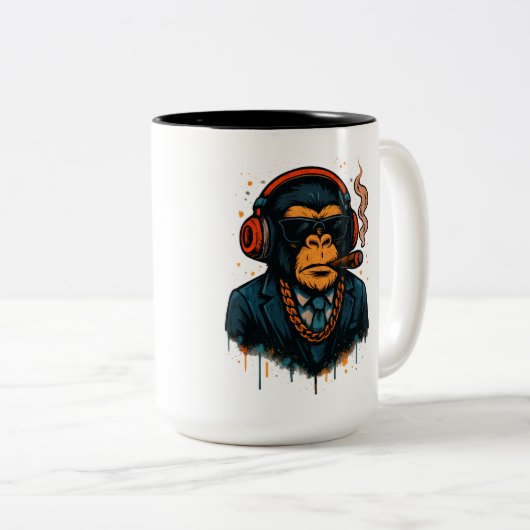 Monkey Business - The Boss of Monkey Tweekleurige Koffiemok (Voorkant rechts)