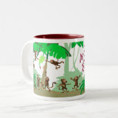 Monkey Business Tweekleurige Koffiemok (Voorkant links)