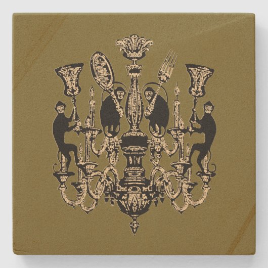 Monkey Business - VERANDER VAN KLEUR / Stenen Onderzetter (Voorkant)