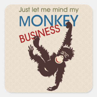 Monkey Business Vierkante Sticker