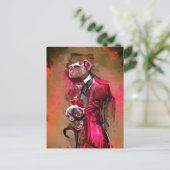 Monkey Butler Briefkaart (Staand voorkant)