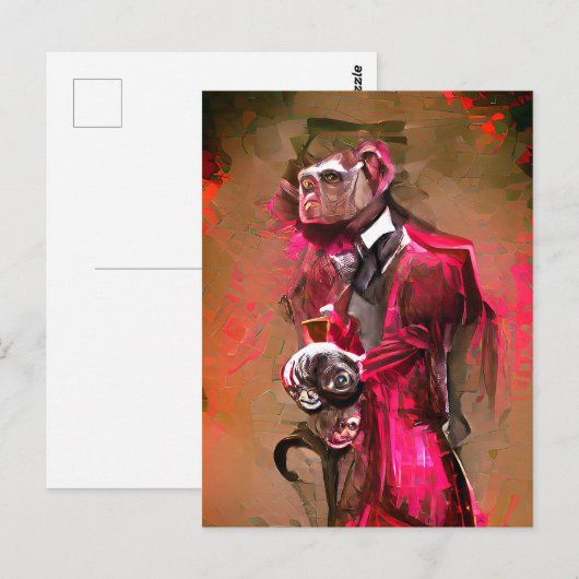 Monkey Butler Briefkaart (Voorkant / Achterkant)