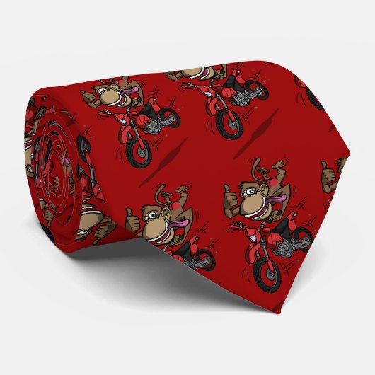 Monkey Butt - Stropdas - Rood (Opgerold)