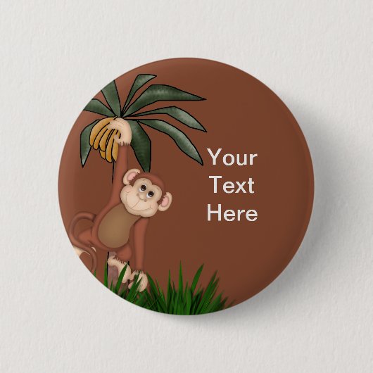 Monkey Buttonnen Ronde Button 5,7 Cm (Voorkant)