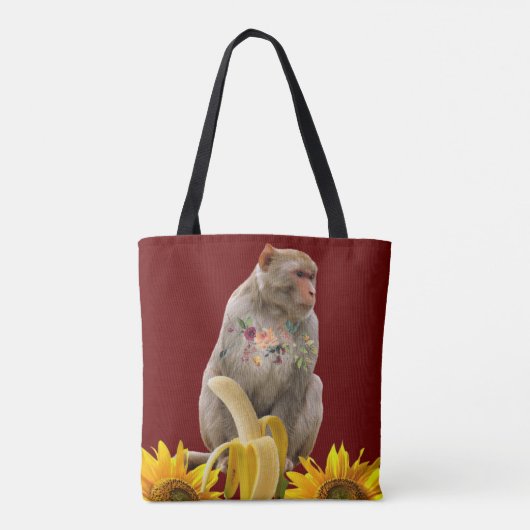 Monkey Canvas tas (Achterkant)