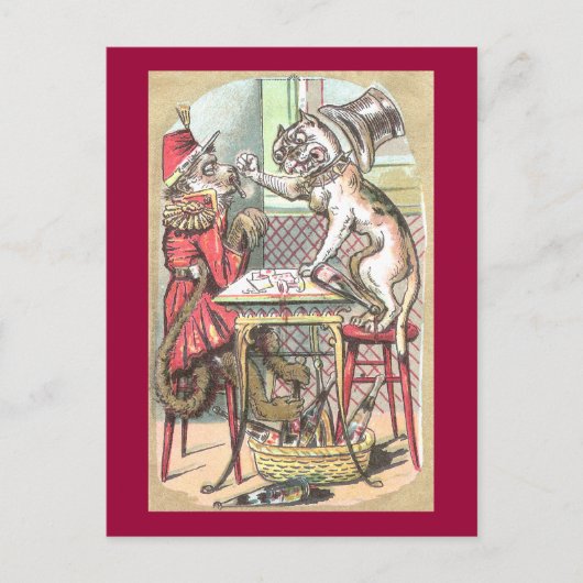 Monkey Card Cheat Says Bulldog Briefkaart (Voorkant)