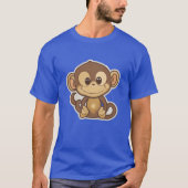 Monkey cartoon animal retro t-shirt (Voorkant)