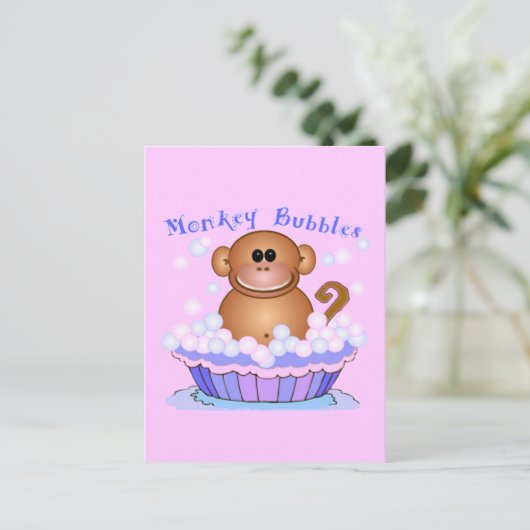 Monkey Cartoon Briefkaart (Staand voorkant)