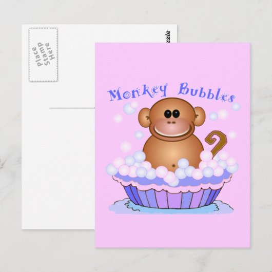 Monkey Cartoon Briefkaart (Voorkant / Achterkant)