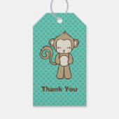 Monkey Cartoon Kawaii en Cute Dank u Cadeaulabel (Voorkant)