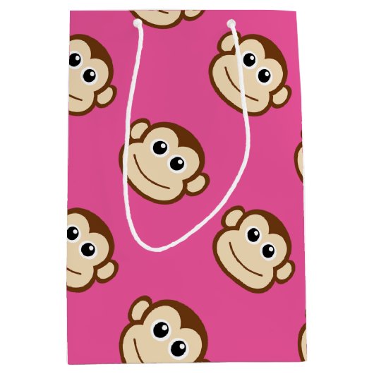 Monkey Cartoon Medium Cadeauzakje (Voorkant)