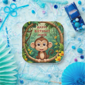 "Monkey Cartoon Party Bord – aangepaste tekst Kind (Feest)