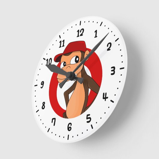 Monkey cartoon ronde klok (Hoek)