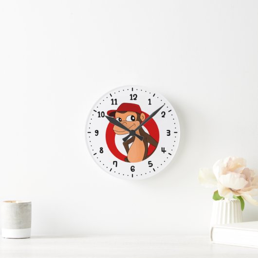 Monkey cartoon  ronde klok (Huis)