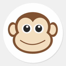 Monkey Cartoon Ronde Sticker