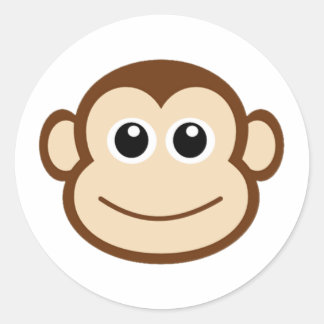 Monkey Cartoon Ronde Sticker