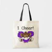 Monkey Cheerleader Paars en White Tote Bag (Voorkant)