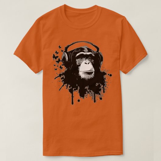 Monkey Chimp Business Chimpansee Ape Butterfly Ink T-shirt (Design voorkant)