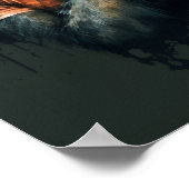 Monkey Chimp DJ met hoofdtelefoon, muziekliefhebbe Poster (Hoek)