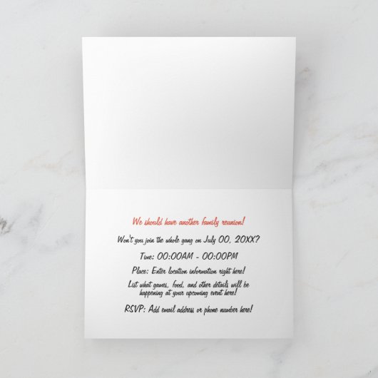 Monkey Chimp Funny Family Reunion Invitation Kaart (Binnen)