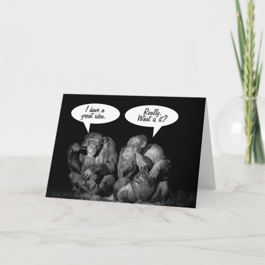 Monkey Chimp Funny Family Reunion Invitation Kaart (Voorkant)