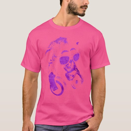 Monkey Chimp met zonnebrillen en hoofdtelefoons 1 T-shirt (Voorkant)