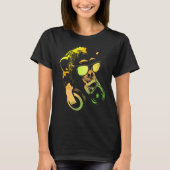 Monkey Chimp met zonnebrillen en hoofdtelefoons T-shirt (Voorkant)