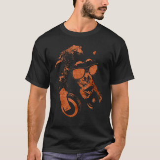 Monkey Chimp met zonnebrillen en hoofdtelefoons T-shirt
