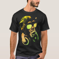 Monkey Chimp met zonnebrillen en hoofdtelefoons