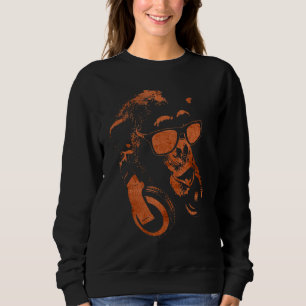 Monkey Chimp met zonnebrillen en hoofdtelefoons Trui