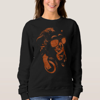 Monkey Chimp met zonnebrillen en hoofdtelefoons Trui