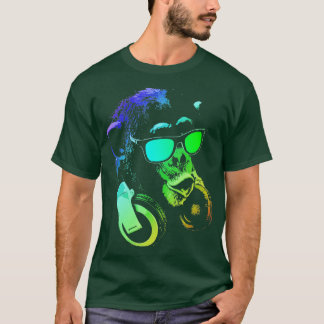 Monkey Chimp With Sunglasses And Headphones T-shirt