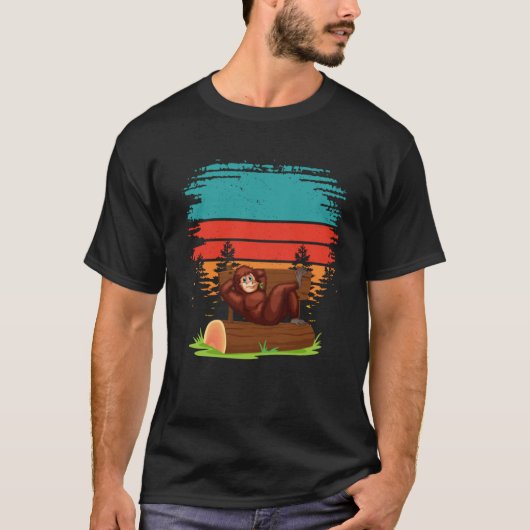 Monkey Chimpansee Ape Zoo Dierlijke Retro  T-shirt (Voorkant)