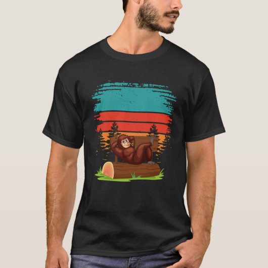 Monkey Chimpansee Ape Zoo Dierlijke Retro T-shirt (Voorkant)